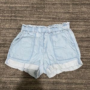 Aerie Chambray Rolled Hem Shorts